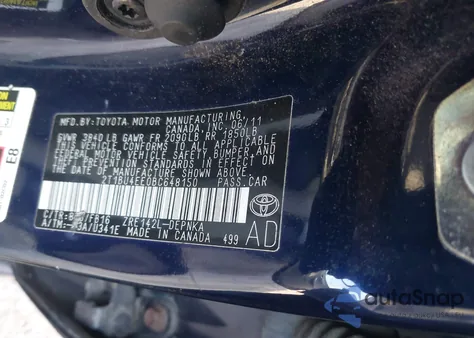 2011 Toyota Corolla Le from USA, damaged, VIN 2T1BU4EE0BC648150